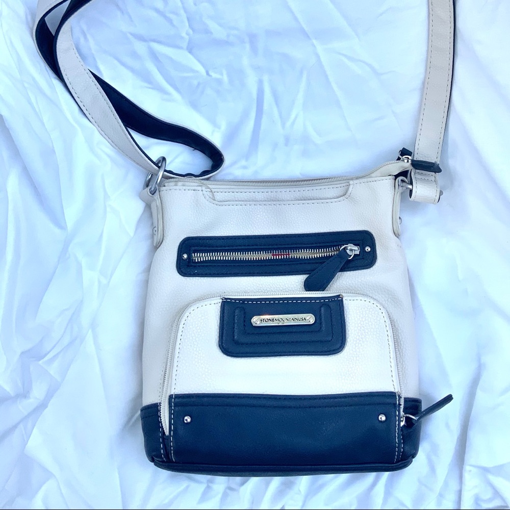 Stone Mountain blue and white purse